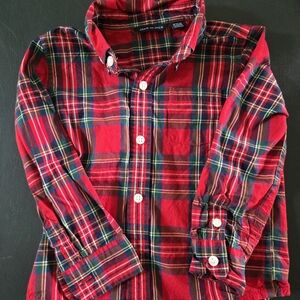 Janie and Jack Red Plaid Tartan Button Down Shirt